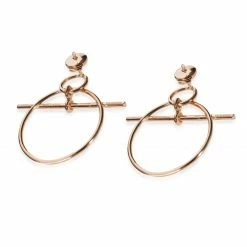 Hermes 18K Rose Gold Loop Small Model Earrings For Women -Deals Hermes Store luxury women hermes used fine jewelry p390395 002