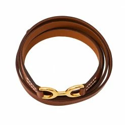 Hermes Tan Leather Pavane Multi Wrap Bracelet For Women -Deals Hermes Store luxury women hermes used fine jewelry p398886 001