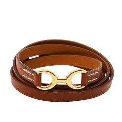 Hermes Tan Leather Pavane Multi Wrap Bracelet For Women