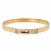 Hermes Kelly Small Model Diamond 18K Rose Gold Bracelet SH For Women -Deals Hermes Store luxury women hermes used fine jewelry p442970 001