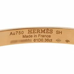 Hermes Kelly Small Model Diamond 18K Rose Gold Bracelet SH For Women -Deals Hermes Store luxury women hermes used fine jewelry p442970 002