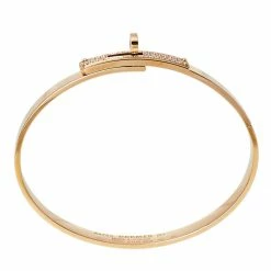 Hermes Kelly Small Model Diamond 18K Rose Gold Bracelet SH For Women -Deals Hermes Store luxury women hermes used fine jewelry p442970 004