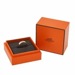 Hermes Hermès H D'Ancre Diamond 18K Rose Gold Band Ring Size 53 For Women -Deals Hermes Store luxury women hermes used fine jewelry p451096 009