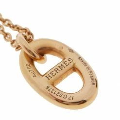 Hermes Farandole 18K Rose Gold Pendant Necklace For Women -Deals Hermes Store luxury women hermes used fine jewelry p505107 005