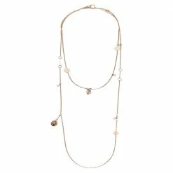 Hermes Gambade Diamonds 18k Rose Gold Long Station Necklace For Women