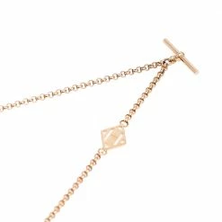 Hermes Gambade Diamonds 18k Rose Gold Long Station Necklace For Women -Deals Hermes Store luxury women hermes used fine jewelry p533486 009