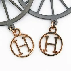 Hermes Crazy Calèche Silver & 18K Rose Gold Long Hook Earrings For Women -Deals Hermes Store luxury women hermes used fine jewelry p630107 005