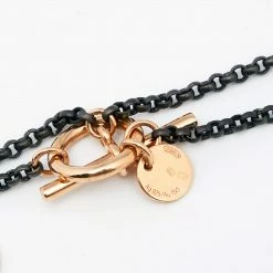 Hermes Crazy Calèche Silver & 18K Rose Gold Long Toggle Necklace For Women 10 Hermes Crazy Calèche Silver & 18K Rose Gold Long Toggle Necklace For Women -Deals Hermes Store luxury women hermes used fine jewelry p630262 005