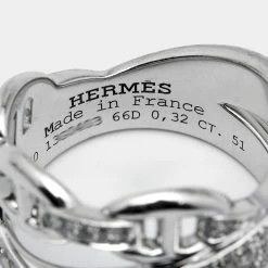 Hermes Alchimie Hermes Diamonds 18k White Gold Large Model Charm Ring Size 51 For Women -Deals Hermes Store luxury women hermes used fine jewelry p652101 003