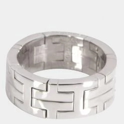Hermes Flexible Band 18K White Gold Diamond Ring EU 53 For Women -Deals Hermes Store luxury women hermes used fine jewelry p667332 003
