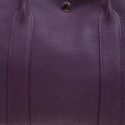Hermes Purple Cassis Togo Leather Garden Party MM Tote For Women -Deals Hermes Store luxury women hermes used handbags p101647 005