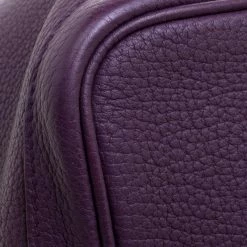 Hermes Purple Cassis Togo Leather Garden Party MM Tote For Women -Deals Hermes Store luxury women hermes used handbags p101647 010