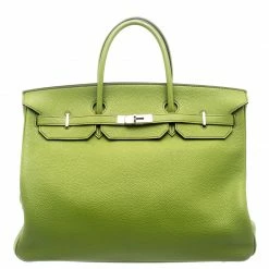 Hermes Pistacio Green Togo Leather Palladium Hardware Birkin 40 Bag For Women