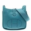 Hermes Blue Lagon Togo Leather Evelyne III PM Bag For Women 2 Hermes Blue Lagon Togo Leather Evelyne III PM Bag For Women -Deals Hermes Store luxury women hermes used handbags p102396 0001