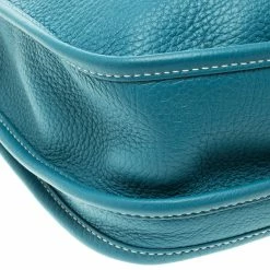 Hermes Blue Lagon Togo Leather Evelyne III PM Bag For Women -Deals Hermes Store luxury women hermes used handbags p102396 0010