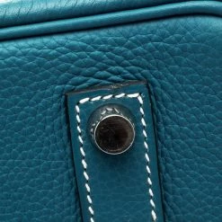 Hermes Blue Azure Clemence Leather Palladium Hardware Birkin 35 Bag For Women -Deals Hermes Store luxury women hermes used handbags p103288 012