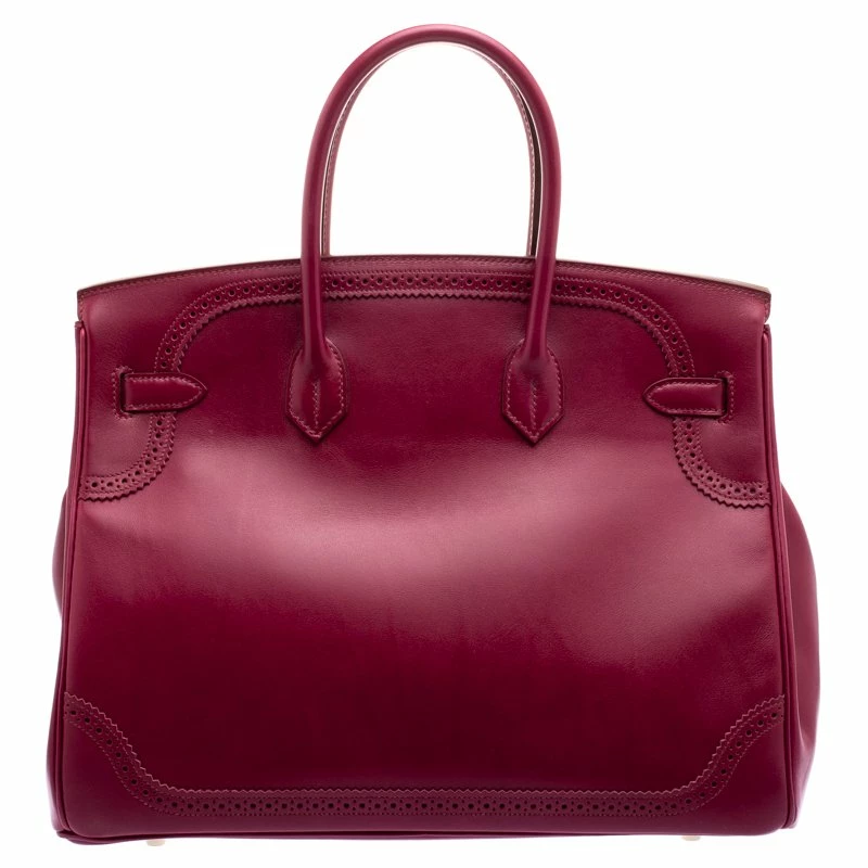 Hermes Ruby Box Calf Leather Gold Hardware Ghillies Birkin 35 Bag For Women 6 Hermes Ruby Box Calf Leather Gold Hardware Ghillies Birkin 35 Bag For Women - Image 4