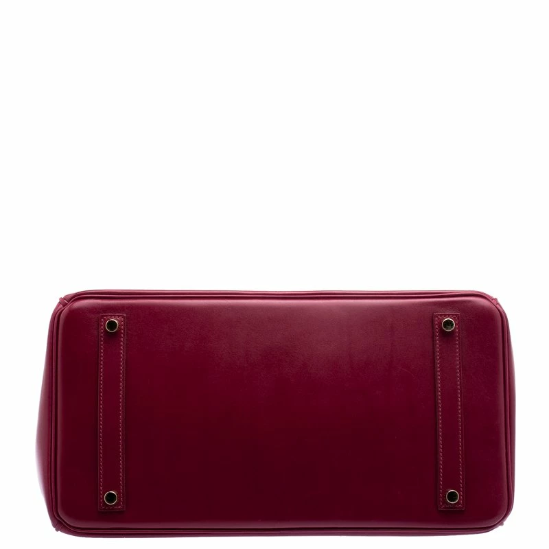 Hermes Ruby Box Calf Leather Gold Hardware Ghillies Birkin 35 Bag For Women 8 Hermes Ruby Box Calf Leather Gold Hardware Ghillies Birkin 35 Bag For Women - Image 6