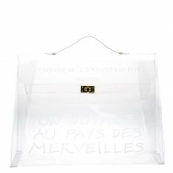 Hermes Clear Vinyl Vintage Kelly Bag For Women