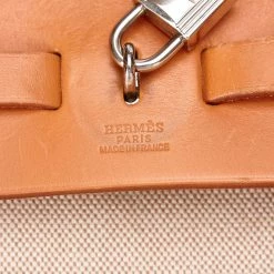 Hermes Tan Canvas/Leather 2-in-1 Herbag MM Bag For Women -Deals Hermes Store luxury women hermes used handbags p105130 007