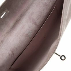 Hermes Lilac Suede Palladium Hardware Kelly Longue Clutch 34cm For Women -Deals Hermes Store luxury women hermes used handbags p105570 0007