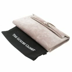 Hermes Lilac Suede Palladium Hardware Kelly Longue Clutch 34cm For Women -Deals Hermes Store luxury women hermes used handbags p105570 0010