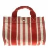 Hermes Red And White Striped Canvas Cannes PM Beach Tote For Women -Deals Hermes Store luxury women hermes used handbags p107530 001