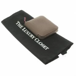 Hermes Taupe Veau Grain Lisse Leather Silk In Compact Wallet For Women -Deals Hermes Store luxury women hermes used handbags p107991 009