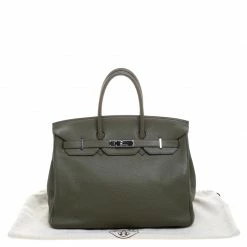 Hermes Olive Green Togo Leather Palladium Hardware Birkin 35 Bag For Women 25 Hermes Olive Green Togo Leather Palladium Hardware Birkin 35 Bag For Women -Deals Hermes Store luxury women hermes used handbags p108133 0010