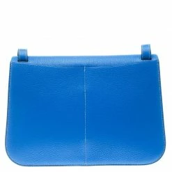 Hermes Bleu Electrique Clemence Leather Halzan 31 Bag For Women -Deals Hermes Store luxury women hermes used handbags p109073 004