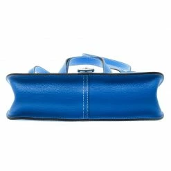 Hermes Bleu Electrique Clemence Leather Halzan 31 Bag For Women -Deals Hermes Store luxury women hermes used handbags p109073 006