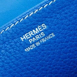 Hermes Bleu Electrique Clemence Leather Halzan 31 Bag For Women -Deals Hermes Store luxury women hermes used handbags p109073 009