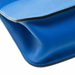Hermes Bleu Electrique Clemence Leather Halzan 31 Bag For Women -Deals Hermes Store luxury women hermes used handbags p109073 011