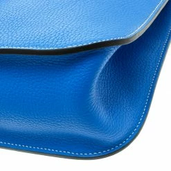 Hermes Bleu Electrique Clemence Leather Halzan 31 Bag For Women -Deals Hermes Store luxury women hermes used handbags p109073 012