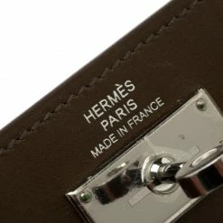 Hermes Olive Barenia Box Calf Leather Long Kelly Wallet For Women -Deals Hermes Store luxury women hermes used handbags p110424 0007