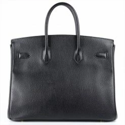 Hermes Noir Ardennes Leather Gold Hardware Birkin 35 Bag For Women -Deals Hermes Store luxury women hermes used handbags p111096 003