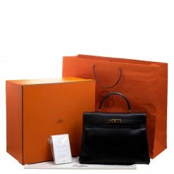 Hermes Noir Ardennes Leather Gold Hardware Kelly Retourne 35 Bag For Women -Deals Hermes Store luxury women hermes used handbags p113790 011