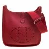 Hermes Rouge Garance Clemence Leather Evelyne III PM Bag For Women -Deals Hermes Store luxury women hermes used handbags p114807 0001
