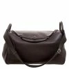 Hermes Cacao Togo Leather Palldium Hardware Lindy Voyage Bag For Women -Deals Hermes Store luxury women hermes used handbags p119083 001