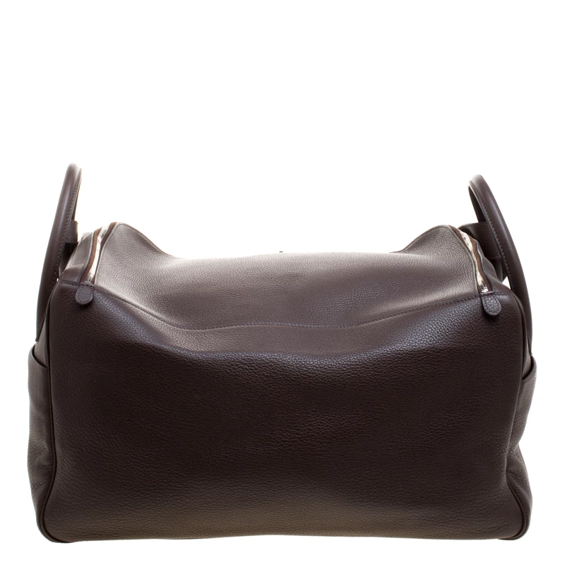 Hermes Cacao Togo Leather Palldium Hardware Lindy Voyage Bag For Women 6 Hermes Cacao Togo Leather Palldium Hardware Lindy Voyage Bag For Women - Image 4