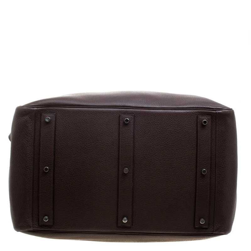 Hermes Cacao Togo Leather Palldium Hardware Lindy Voyage Bag For Women 8 Hermes Cacao Togo Leather Palldium Hardware Lindy Voyage Bag For Women - Image 6