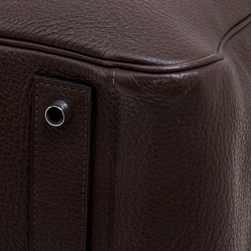 Hermes Cacao Togo Leather Palldium Hardware Lindy Voyage Bag For Women 14 Hermes Cacao Togo Leather Palldium Hardware Lindy Voyage Bag For Women - Image 12