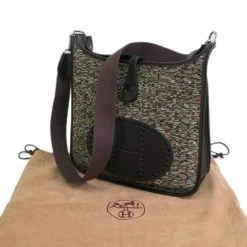 Hermes Brown Vibrato Snip Strap Evelyne 1 PM For Women -Deals Hermes Store luxury women hermes used handbags p12105 011