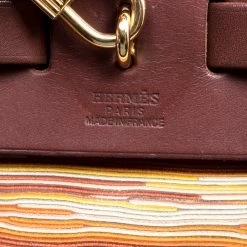 Hermes Brown Vibrato Leather And Canvas Herbag 2 In 1 For Women 22 Hermes Brown Vibrato Leather And Canvas Herbag 2 In 1 For Women -Deals Hermes Store luxury women hermes used handbags p125396 009
