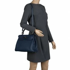 Hermes Blue De-Presse Togo Palladium Hardware Kelly Retourne 32 Bag For Women -Deals Hermes Store luxury women hermes used handbags p125912 002