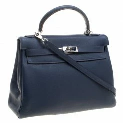 Hermes Blue De-Presse Togo Palladium Hardware Kelly Retourne 32 Bag For Women -Deals Hermes Store luxury women hermes used handbags p125912 003