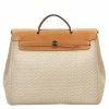 Hermes Bicolor Canvas/Leather 2-in-1 Herbag MM Bag For Women
