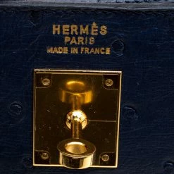 Hermes Blue De Malte Ostrich Gold Hardware Kelly Sellier 35 Bag For Women -Deals Hermes Store luxury women hermes used handbags p127266 009