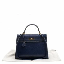 Hermes Blue De Malte Ostrich Gold Hardware Kelly Sellier 35 Bag For Women -Deals Hermes Store luxury women hermes used handbags p127266 010