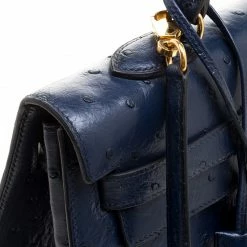 Hermes Blue De Malte Ostrich Gold Hardware Kelly Sellier 35 Bag For Women -Deals Hermes Store luxury women hermes used handbags p127266 012